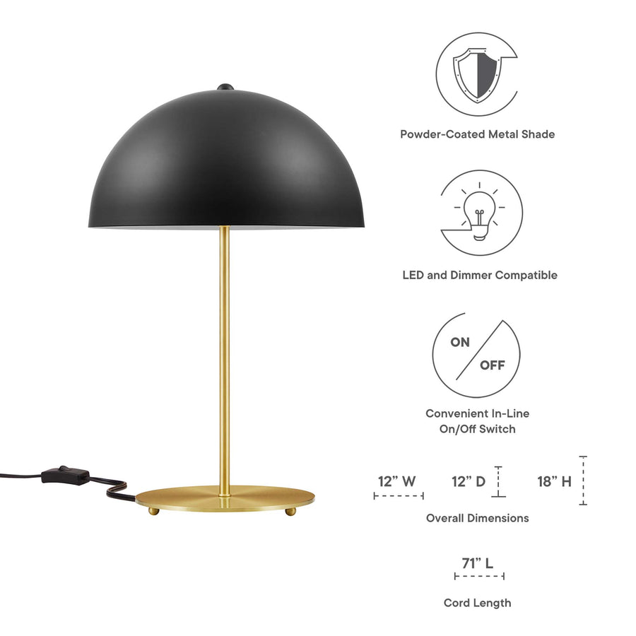 Jonquil Metal Table Lamp in Black Satin Brass