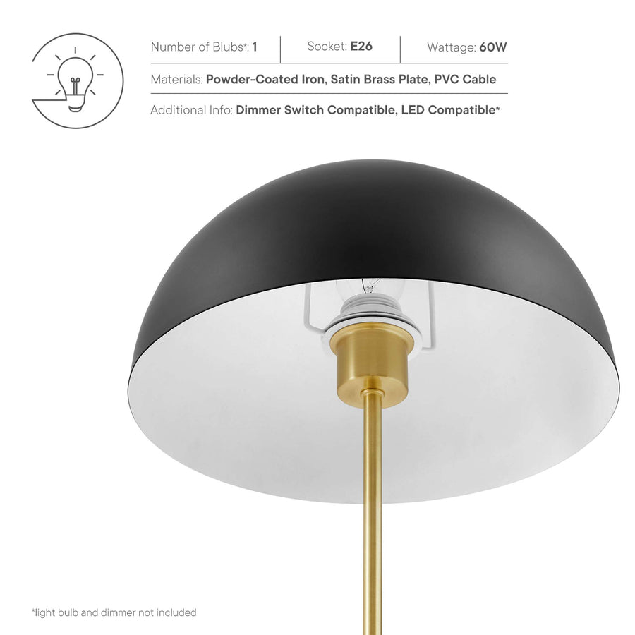 Jonquil Metal Table Lamp in Black Satin Brass