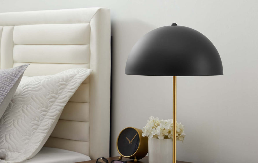 Jonquil Metal Table Lamp in Black Satin Brass