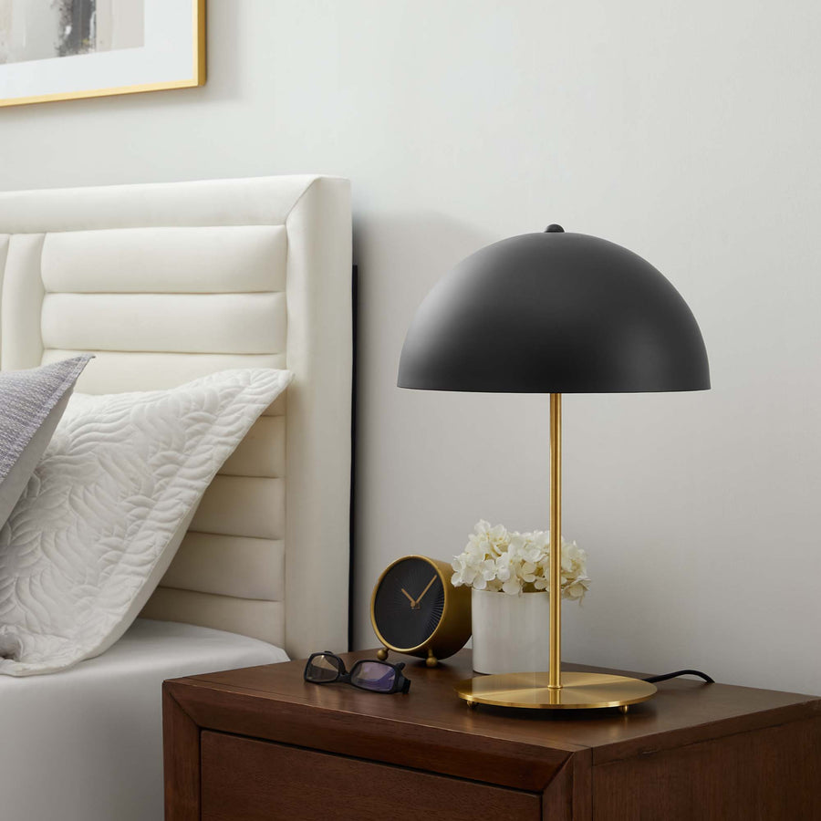 Jonquil Metal Table Lamp in Black Satin Brass