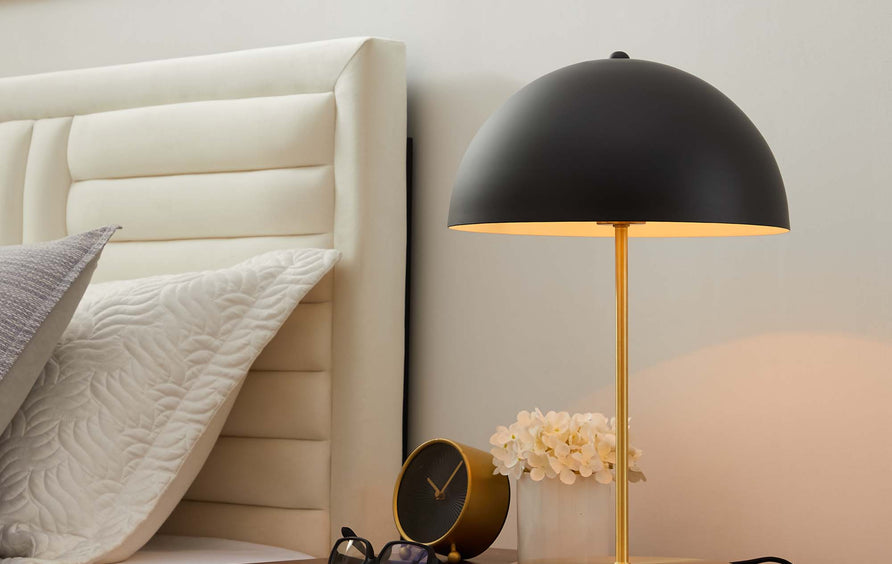 Jonquil Metal Table Lamp in Black Satin Brass