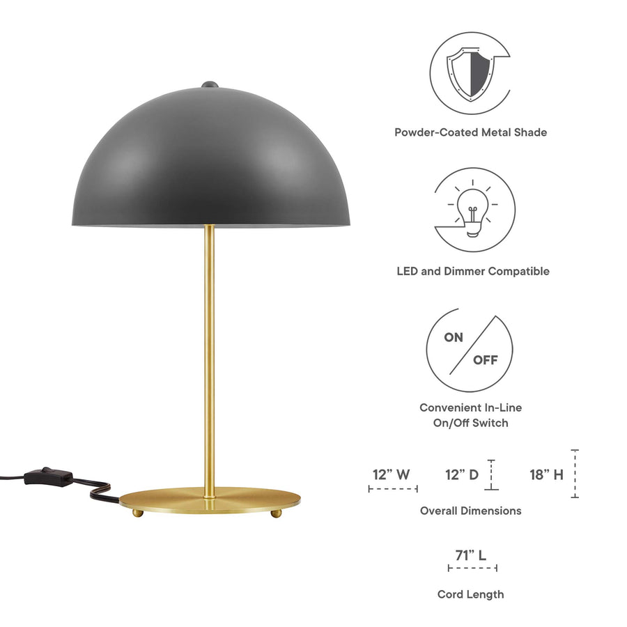 Jonquil Metal Table Lamp in Gray Satin Brass
