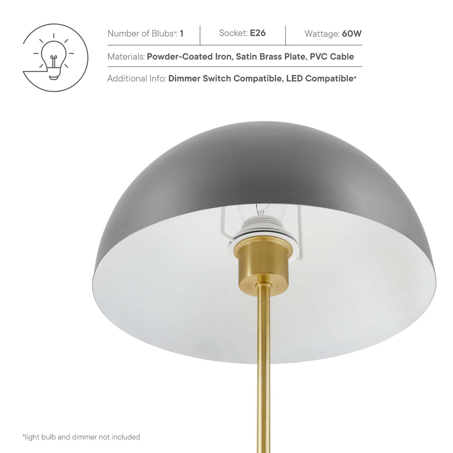 Jonquil Metal Table Lamp in Gray Satin Brass