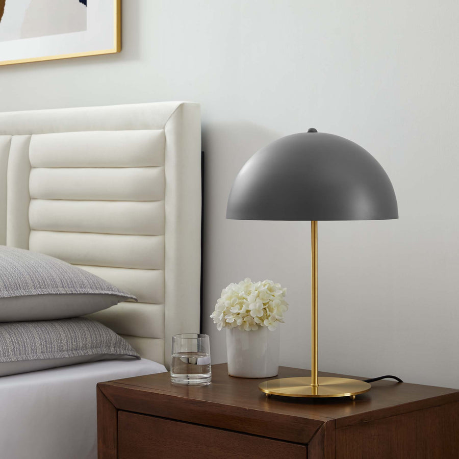Jonquil Metal Table Lamp in Gray Satin Brass