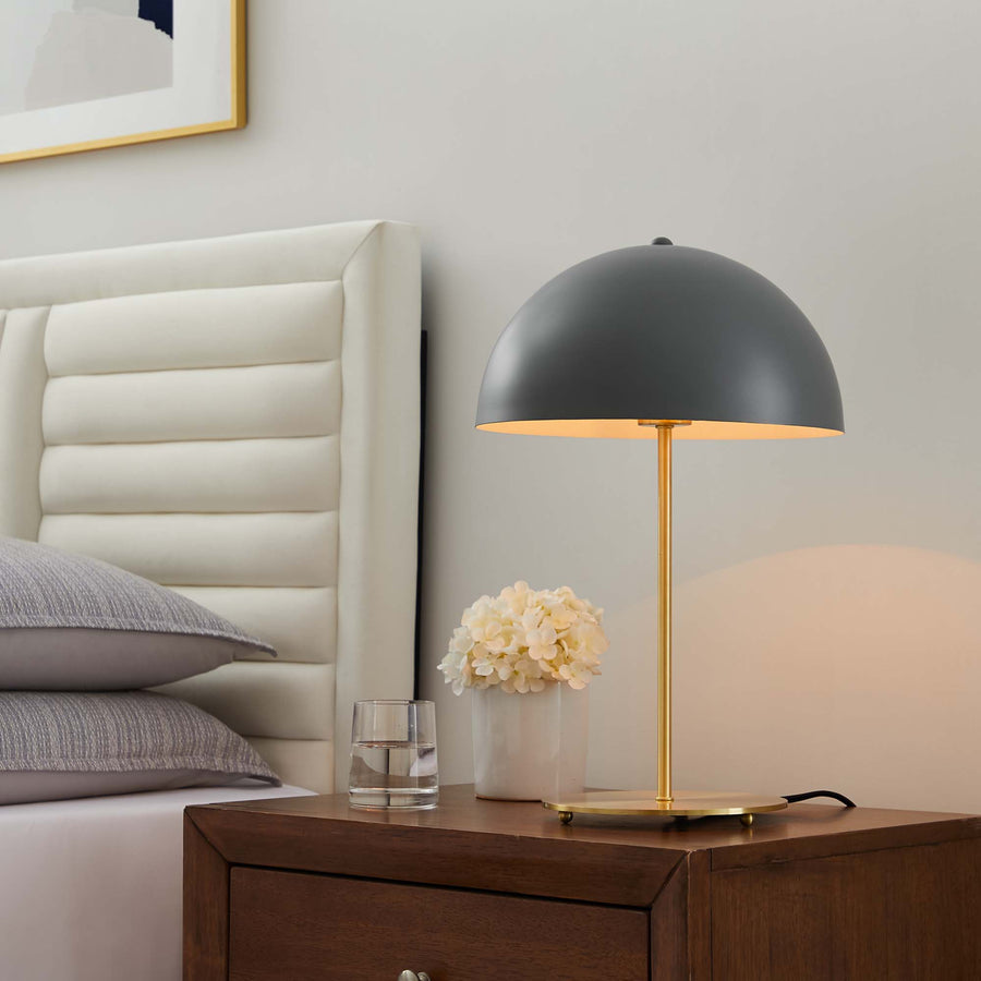 Jonquil Metal Table Lamp in Gray Satin Brass