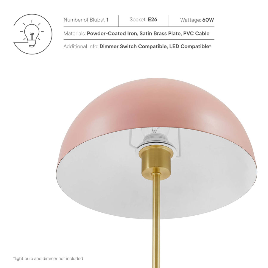 Jonquil Metal Table Lamp in Pink Satin Brass