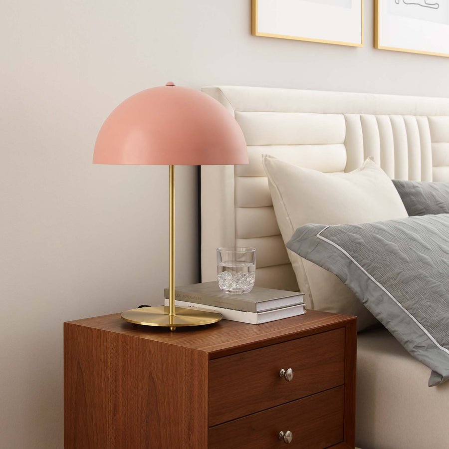Jonquil Metal Table Lamp in Pink Satin Brass