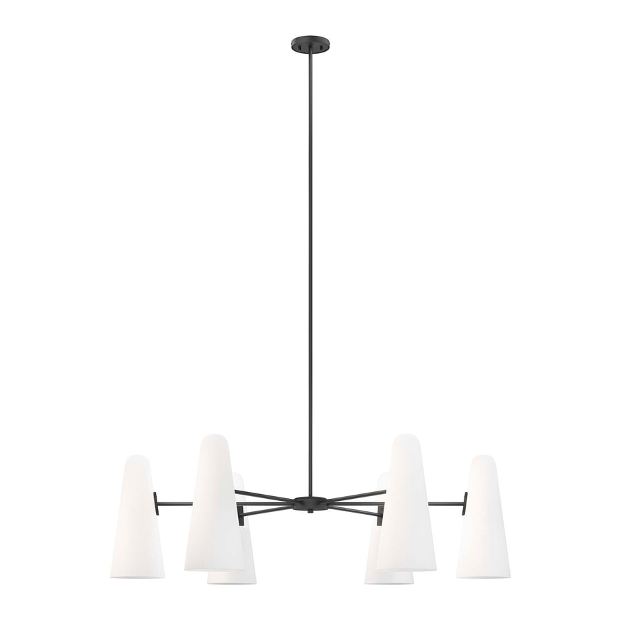 Tova 6-Light Chandelier in Opal Black