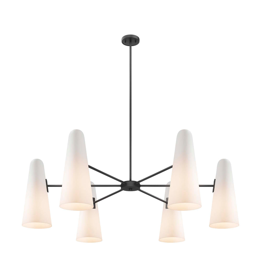 Tova 6-Light Chandelier in Opal Black
