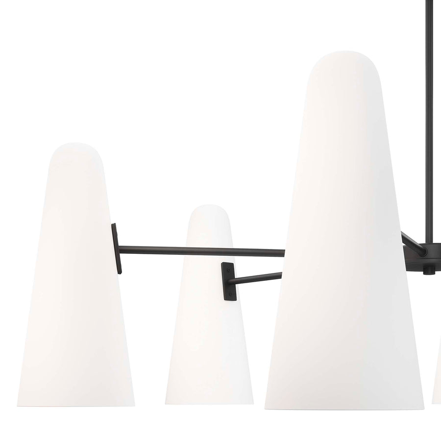 Tova 6-Light Chandelier in Opal Black