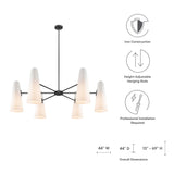 Tova 6-Light Chandelier in Opal Black