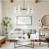 Tova 6-Light Chandelier in Opal Black