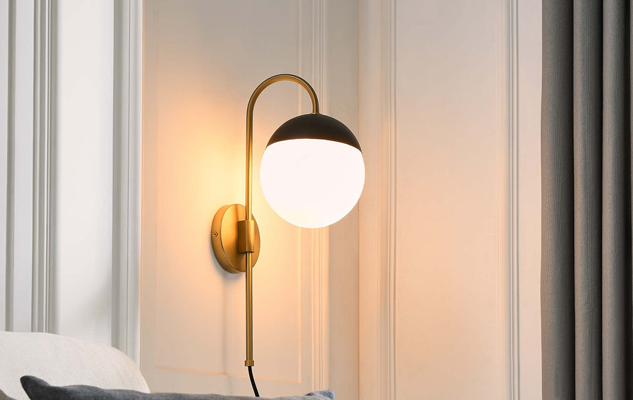 Vesna 1-Light Wall Sconce in Opal Satin Brass