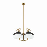 Vesna 5-Light Chandelier in Opal Satin Brass