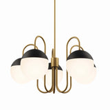 Vesna 5-Light Chandelier in Opal Satin Brass