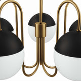 Vesna 5-Light Chandelier in Opal Satin Brass