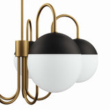 Vesna 5-Light Chandelier in Opal Satin Brass
