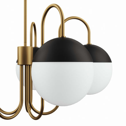 Stellar 5-Light Chandelier in Opal Satin Brass