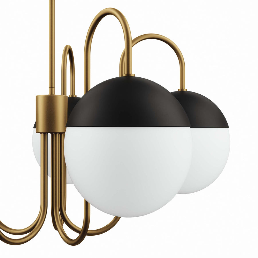 Vesna 5-Light Chandelier in Opal Satin Brass