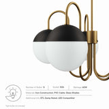 Vesna 5-Light Chandelier in Opal Satin Brass