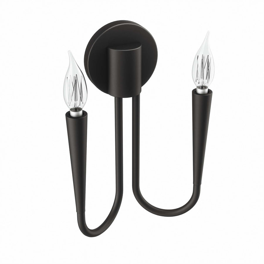 Stryn 2-Light Wall Sconce in Black