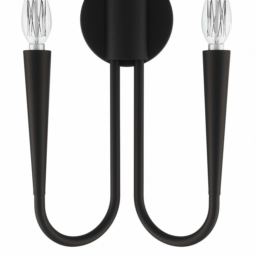 Stryn 2-Light Wall Sconce in Black