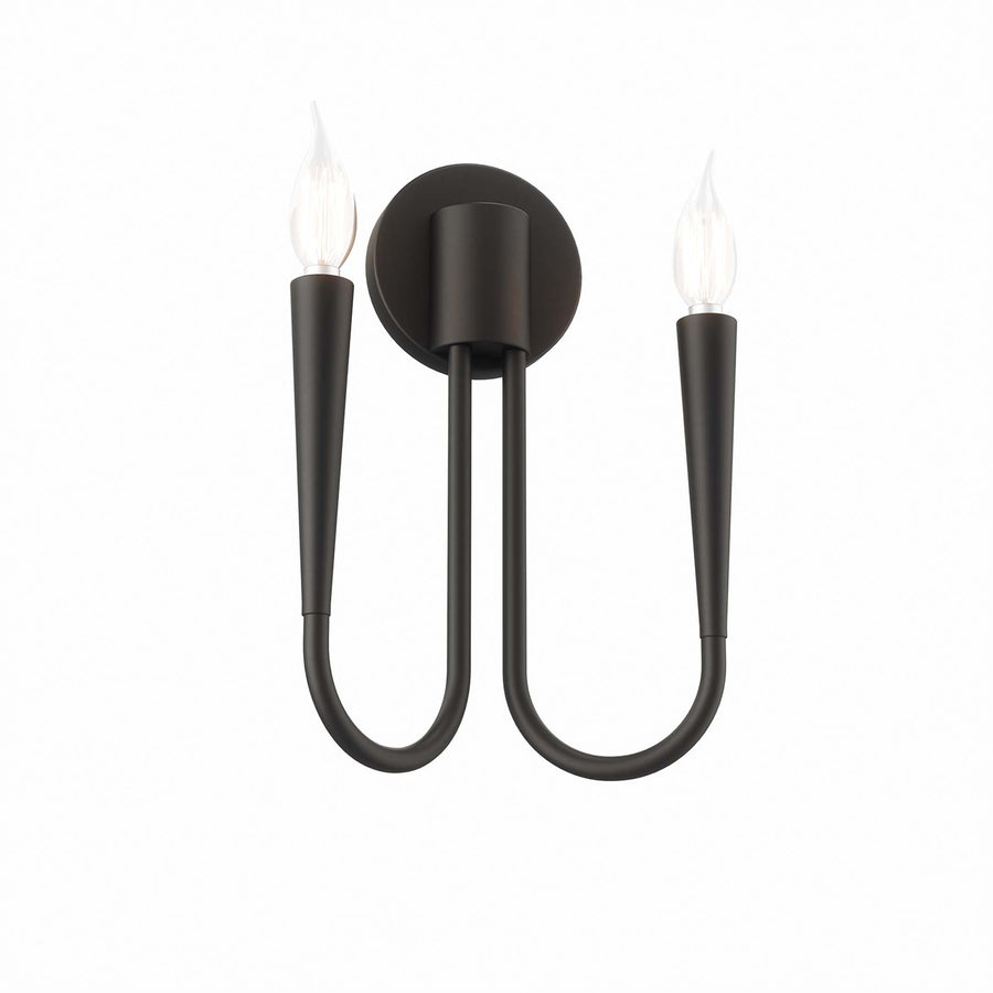 Stryn 2-Light Wall Sconce in Black