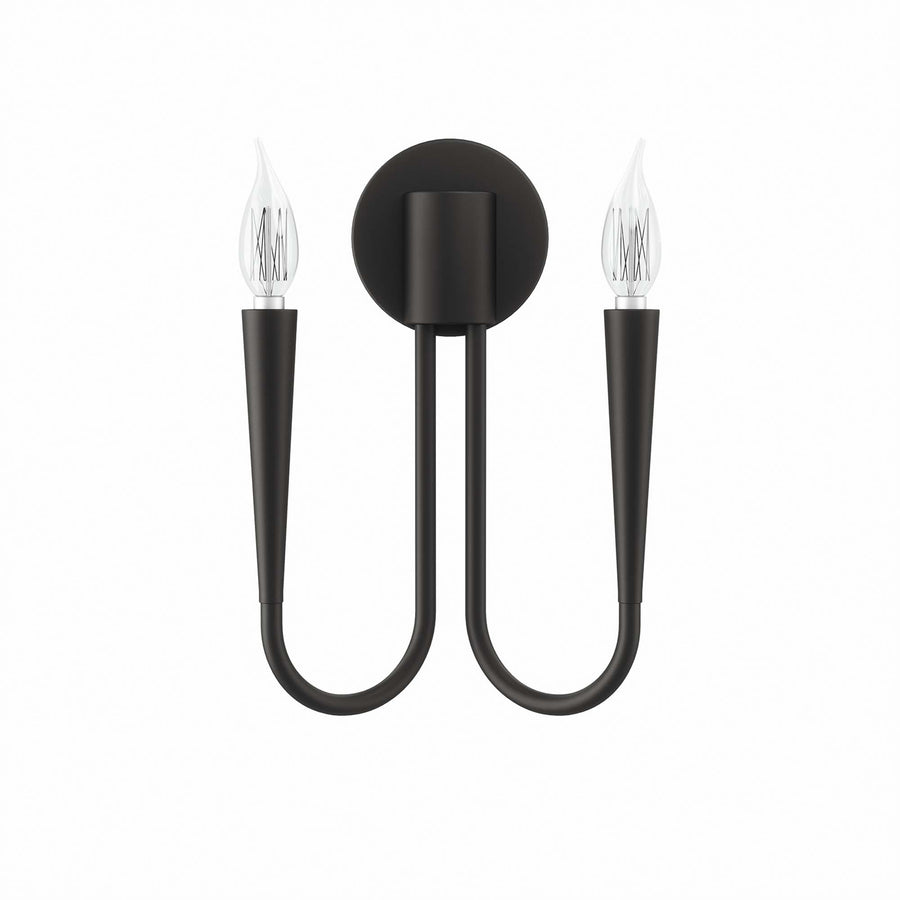 Stryn 2-Light Wall Sconce in Black