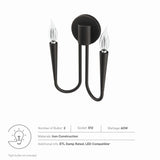 Stryn 2-Light Wall Sconce in Black