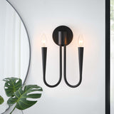Stryn 2-Light Wall Sconce in Black