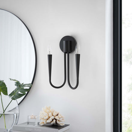 Penrose 2-Light Wall Sconce in Black