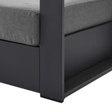 Aspen Outdoor Patio Powder-Coated Aluminum Armchair in Gray Charcoal
