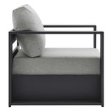 Aspen Outdoor Patio Powder-Coated Aluminum Armchair in Gray Gray