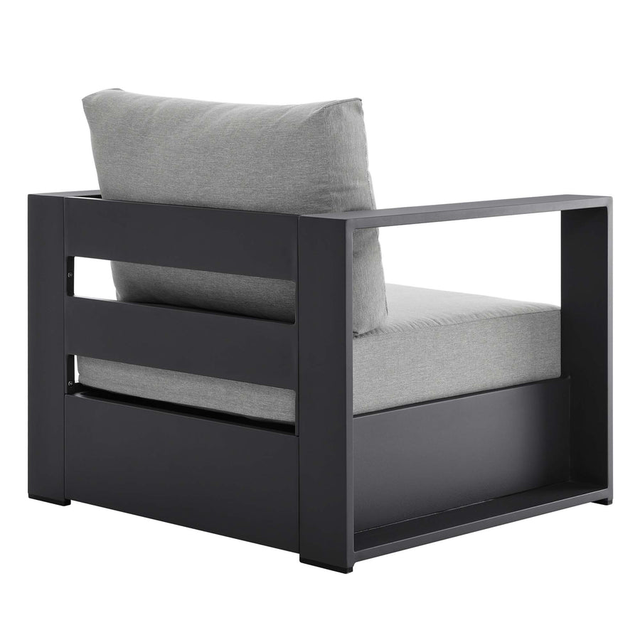 Aspen Outdoor Patio Powder-Coated Aluminum Armchair in Gray Gray