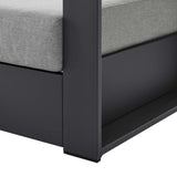 Aspen Outdoor Patio Powder-Coated Aluminum Armchair in Gray Gray