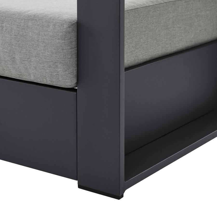 Aspen Outdoor Patio Powder-Coated Aluminum Armchair in Gray Gray