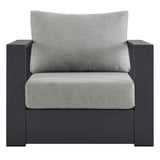 Aspen Outdoor Patio Powder-Coated Aluminum Armchair in Gray Gray