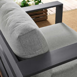 Aspen Outdoor Patio Powder-Coated Aluminum Armchair in Gray Gray