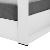 Aspen Outdoor Patio Powder-Coated Aluminum Armchair in White Charcoal