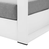 Aspen Outdoor Patio Powder-Coated Aluminum Armchair in White Gray