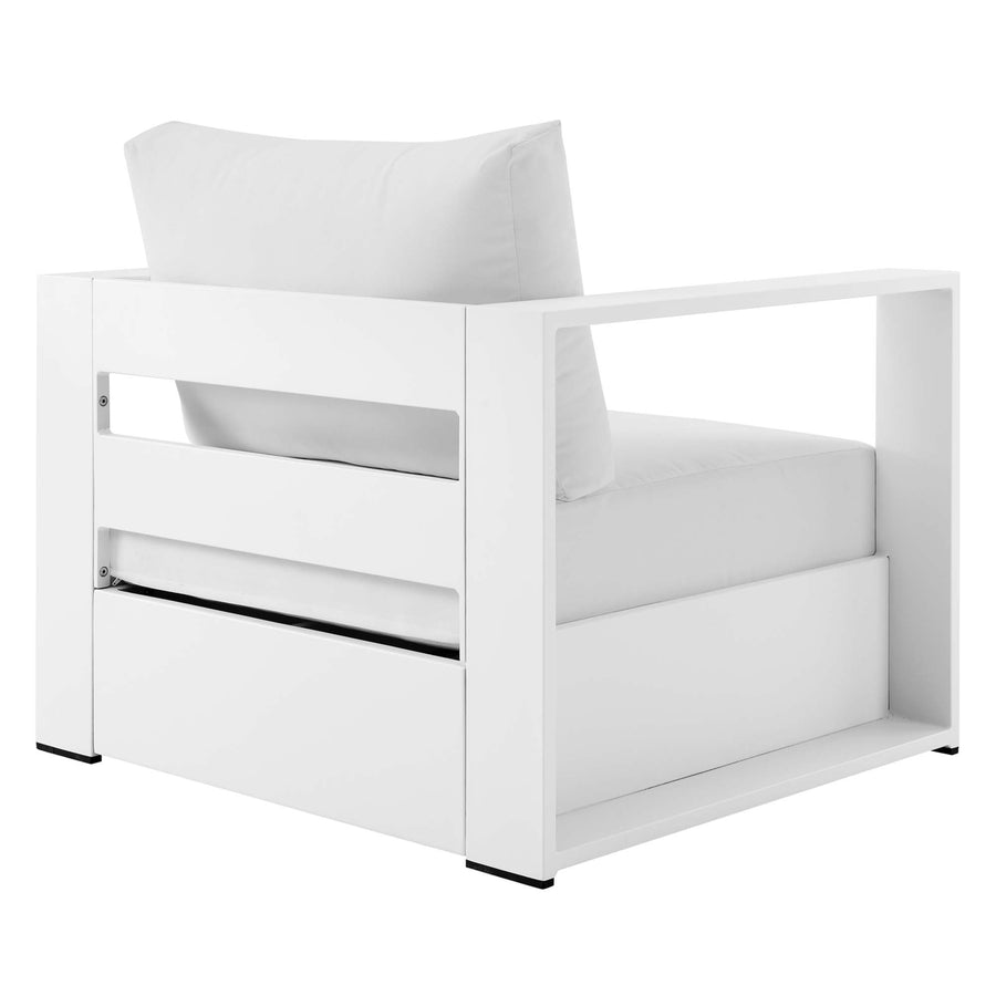 Aspen Outdoor Patio Powder-Coated Aluminum Armchair in White White