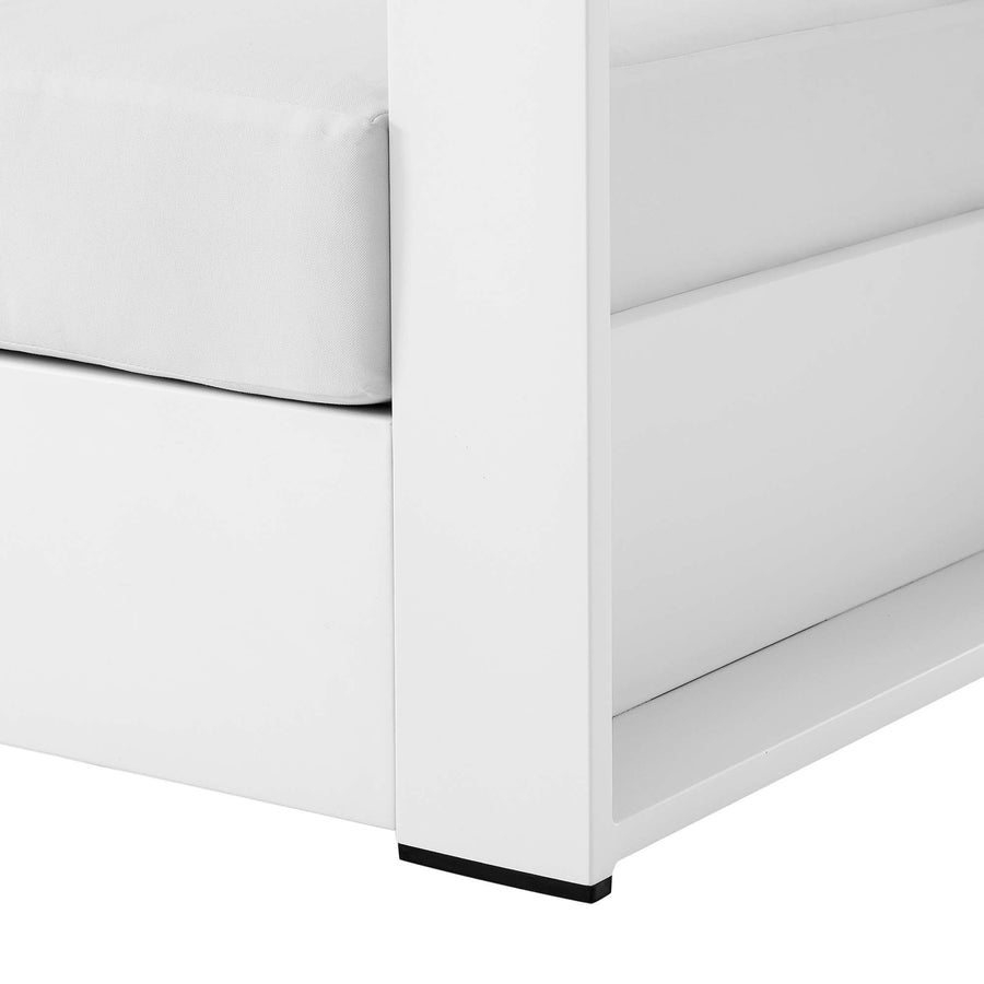 Aspen Outdoor Patio Powder-Coated Aluminum Armchair in White White