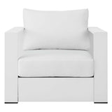 Aspen Outdoor Patio Powder-Coated Aluminum Armchair in White White