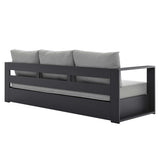 Aspen Outdoor Patio Powder-Coated Aluminum Sofa in Gray Gray