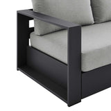 Aspen Outdoor Patio Powder-Coated Aluminum Sofa in Gray Gray