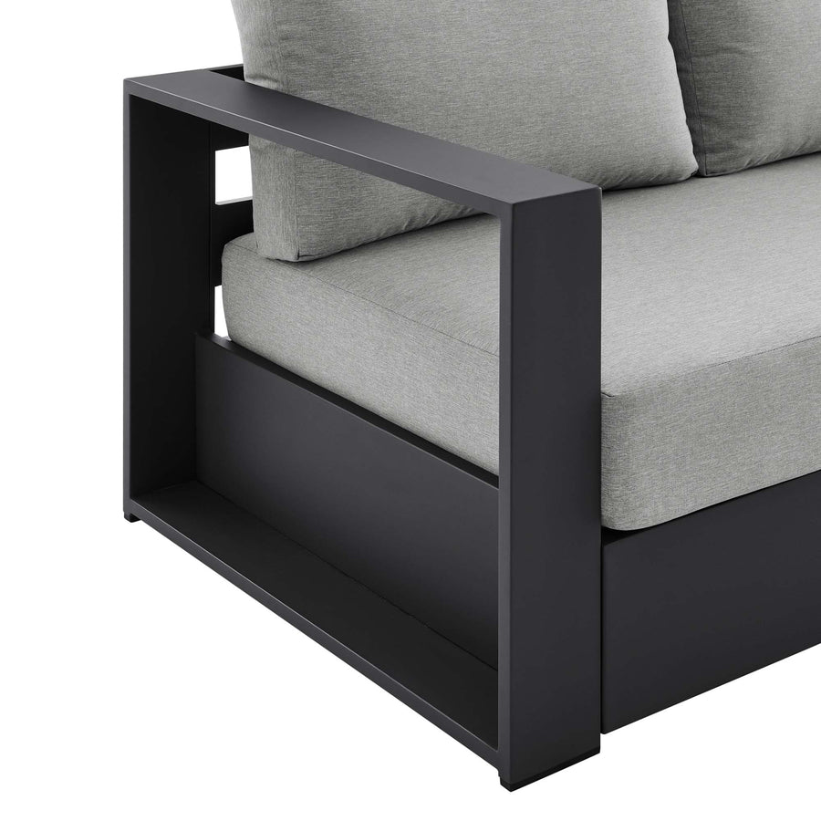 Aspen Outdoor Patio Powder-Coated Aluminum Sofa in Gray Gray