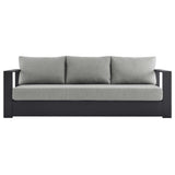 Aspen Outdoor Patio Powder-Coated Aluminum Sofa in Gray Gray