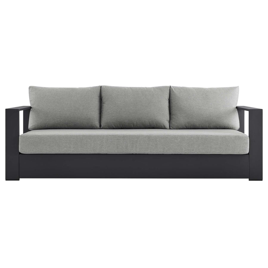Aspen Outdoor Patio Powder-Coated Aluminum Sofa in Gray Gray
