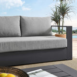 Aspen Outdoor Patio Powder-Coated Aluminum Sofa in Gray Gray