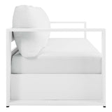 Aspen Outdoor Patio Powder-Coated Aluminum Sofa in White White